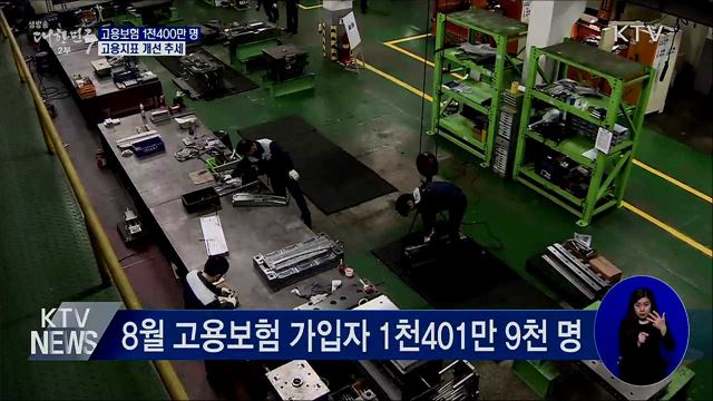 고용보험 1천400만 명···고용지표 개선 추세