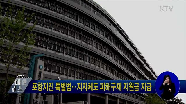 포항지진 특별법···지자체도 피해구제 지원금 지급