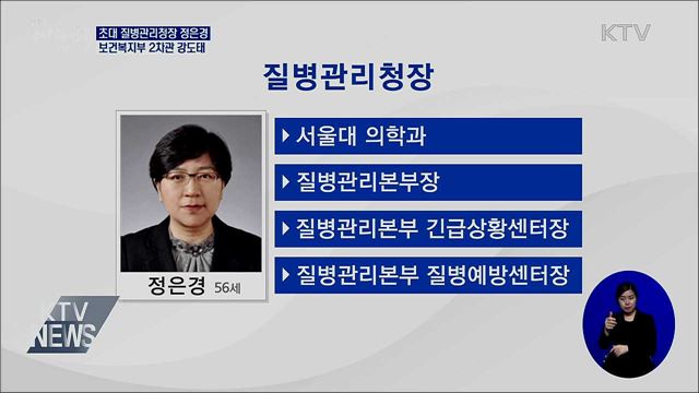 초대 질병관리청장 정은경·복지2차관 강도태