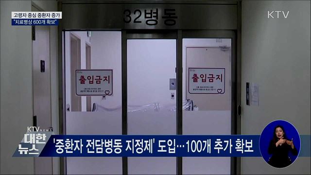 내년 3월까지 중환자 치료병상 600여 개 확보