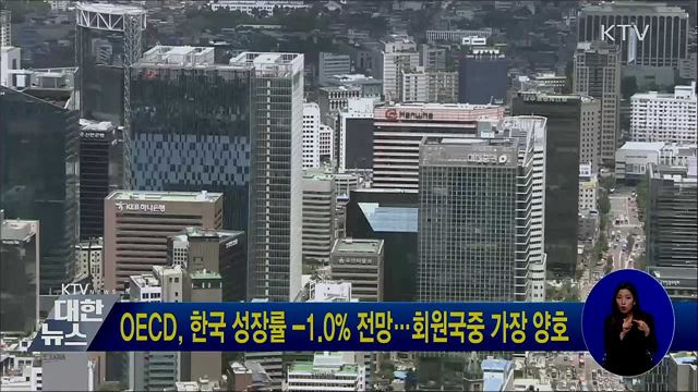 OECD, 한국 성장률 -1.0% 전망···회원국중 가장 양호