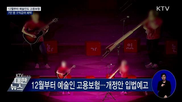 12월부터 예술인도 고용보험···7만 명 구직급여 혜택