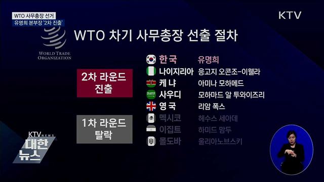 유명희 본부장, WTO 사무총장 선거 '2라운드 진출'