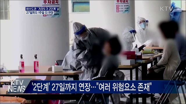 비수도권 거리두기 '2단계' 27일까지 연장