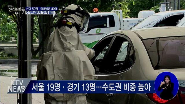 신규확진 50명···추석특별방역 본격 돌입