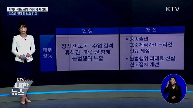 기획사 정보 공개·계약서 재검토···청소년 연예인 보호 강화