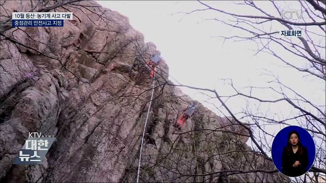 10월 '등산·농기계' 사고 다발···중점관리 사고 지정
