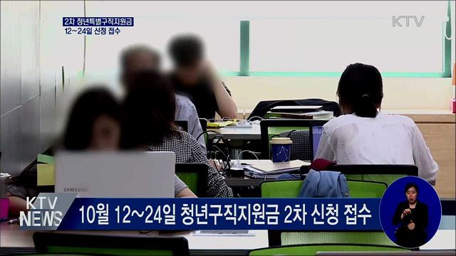 2차 청년특별구직지원금···12~24일 신청 접수