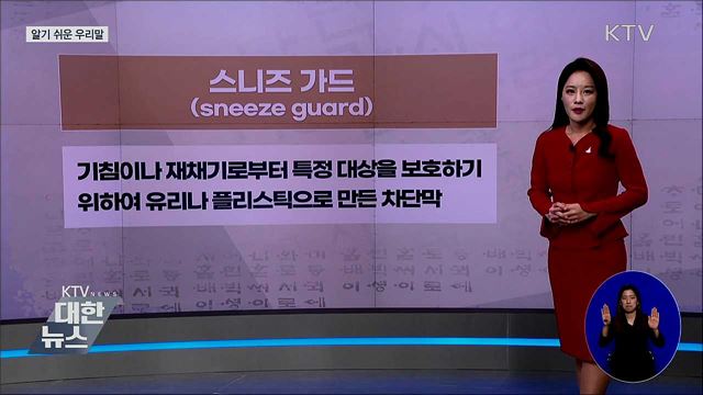 스니즈 가드 (sneeze guard) [알기 쉬운 우리말)