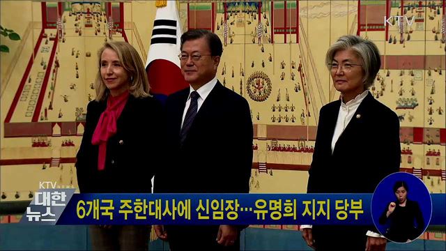 6개국 주한대사에 신임장···유명희 지지 당부