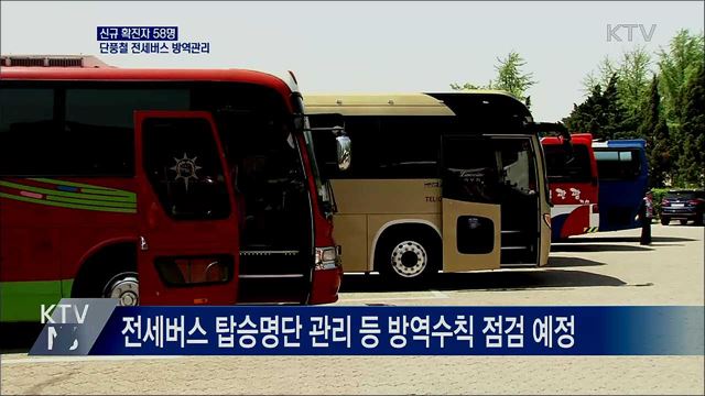 신규 확진 58명···단풍철 전세버스 방역관리