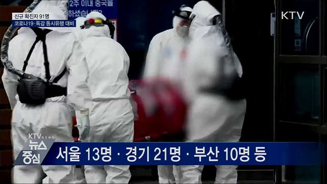 신규 확진 91명···코로나19·독감 동시유행 대비