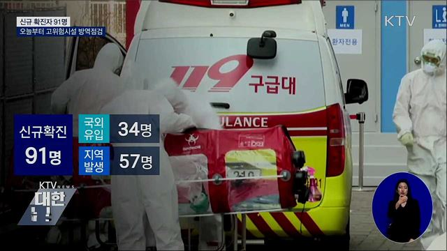 신규 확진 91명···전국 고위험시설 방역점검