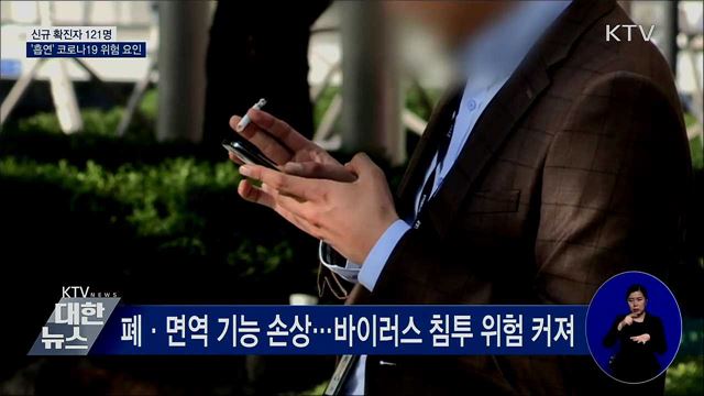 신규 확진 121명···'흡연' 코로나19 위험 요인
