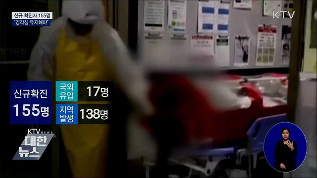 신규확진 155명···"경각심 유지해야"