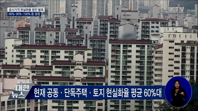 부동산 공시가격 현실화율 방안 발표···80~100% 상향