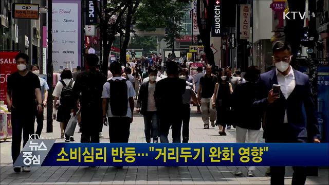 소비심리 반등···"거리두기 완화 영향"