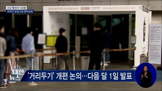 신규확진 103명···외국인 밀집시설 방역강화