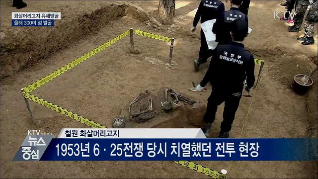 올해 화살머리고지에서 유해 300여 점 발굴