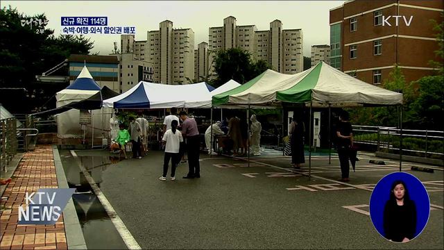 신규확진 114명···숙박·여행·외식 할인권 배포 재개