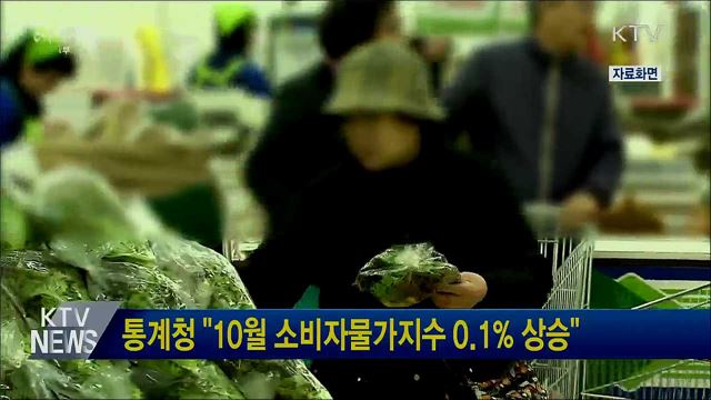 통계청 "10월 소비자물가지수 0.1% 상승"