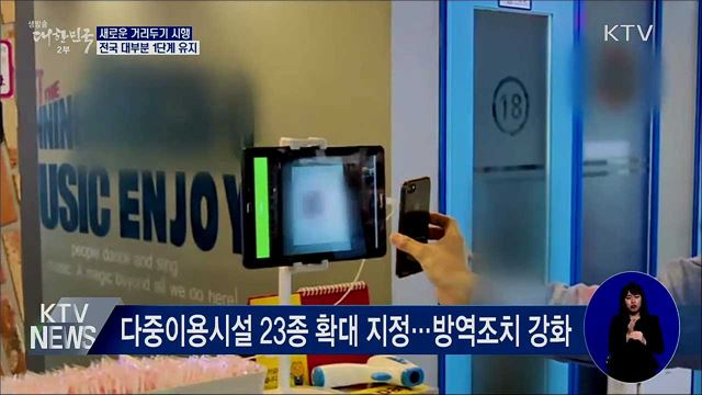 새로운 거리두기 시행···전국 대부분 1단계 유지