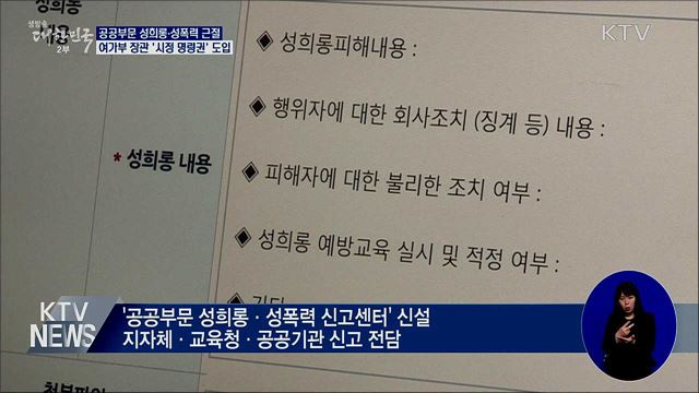 공공부문 성희롱·성폭력 근절···'시정 명령권' 도입