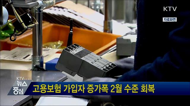 고용보험 가입자 증가폭 2월 수준 회복