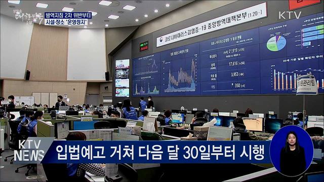 방역지침 2차 위반부터 '운영정지' 처분