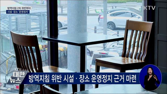 방역지침 2차 위반부터 '운영정지' 처분