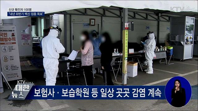 신규확진 100명···"코로나 백신 내년 하반기 접종목표"
