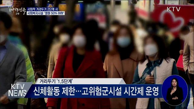 사회복지시설, 거리두기 2단계 '정원 50% 이하'