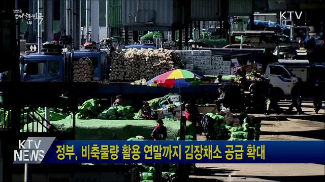 정부, 비축물량 활용 연말까지 김장채소 공급 확대