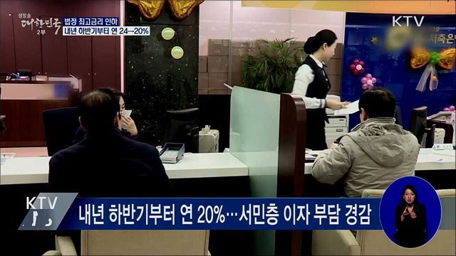 법정 최고금리 내년 하반기부터 연 24→20% 인하