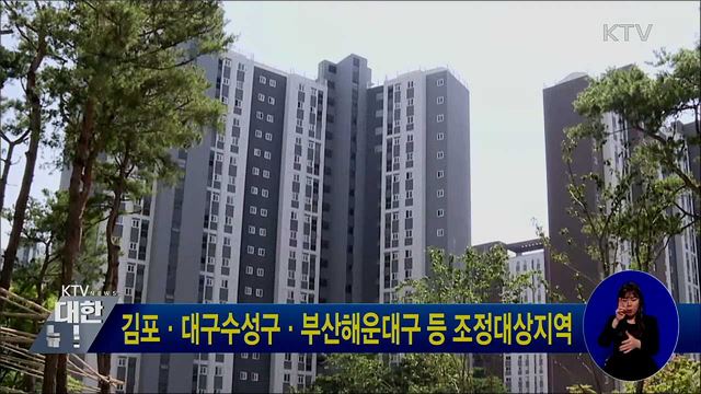 김포·대구수성구·부산해운대구 등 조정대상지역