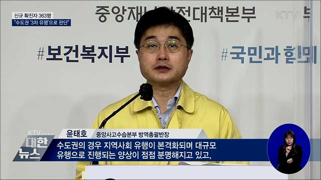 신규 확진 363명···"수도권 '3차 유행'으로 판단"