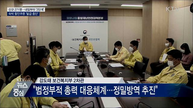 신규 확진 271명···숙박쿠폰 발급 중단