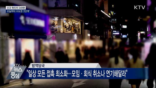 신규확진 349명···오늘부터 수도권 거리두기 2단계