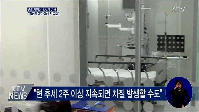 현재 중환자병상 100개···"확신세 2주 이상 시 차질"