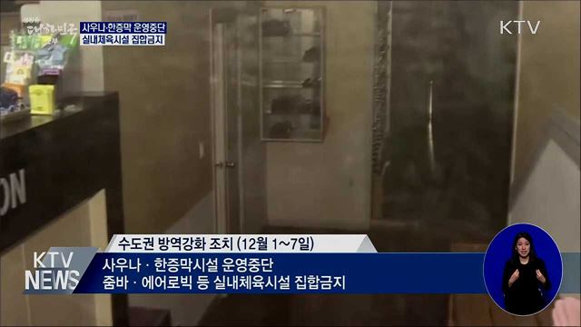 사우나·한증막 운영중단···실내체육시설 집합금지