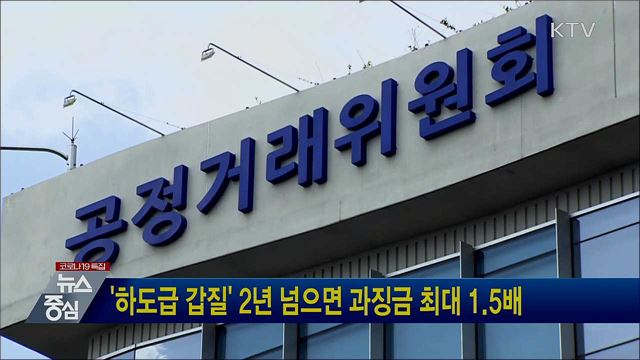 '하도급 갑질' 2년 넘으면 과징금 최대 1.5배