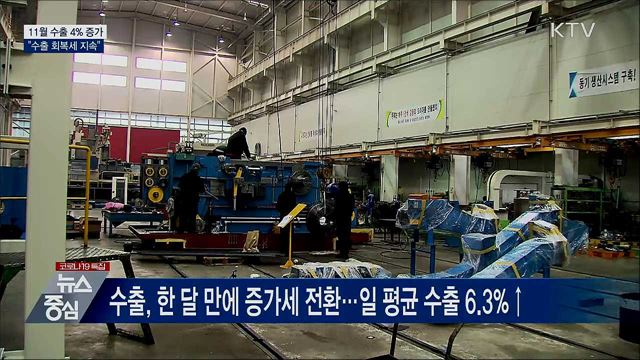 11월 수출 전년대비 4% 증가···"수출 회복세 지속"