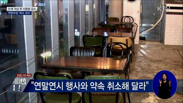 단계 격상 후 이동량 감소···연말모임 취소 권고