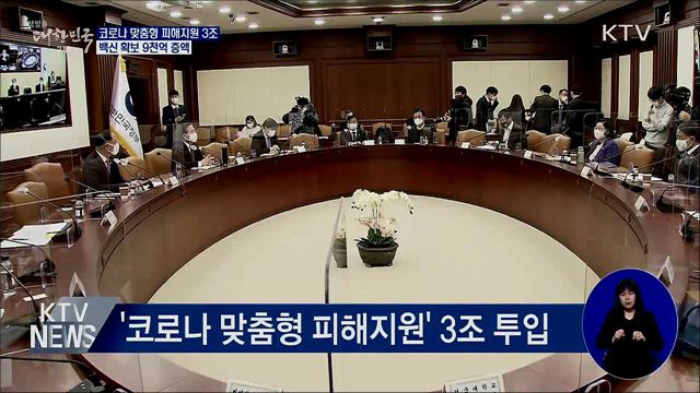 코로나 맞춤형 피해지원 3조···백신 확보 9천억 증액