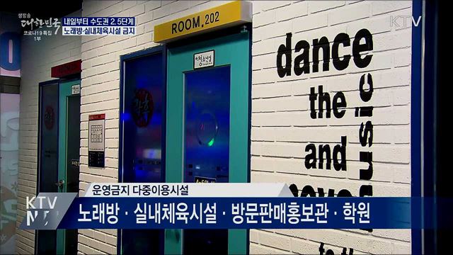 노래방·실내체육시설 운영금지···수도권 2.5단계