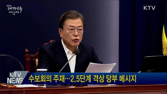 수보회의 주재···2.5단계 격상 당부 메시지