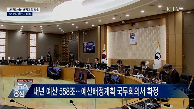 내년도 예산배정계획 확정···72.4% 상반기 배정