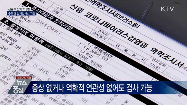 신규확진 718명···수도권 임시검사소 가동