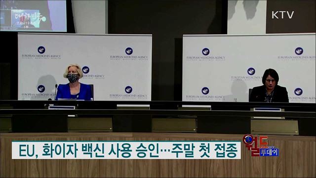 EU, 화이자 백신 사용 승인···주말 첫 접종 [월드 투데이]