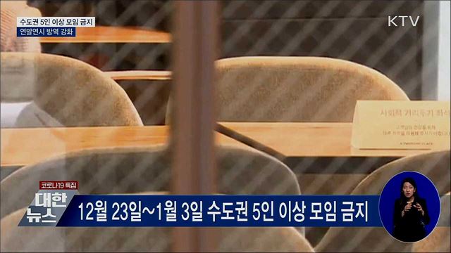 수도권 5인 이상 모임 금지···연말연시 방역 강화